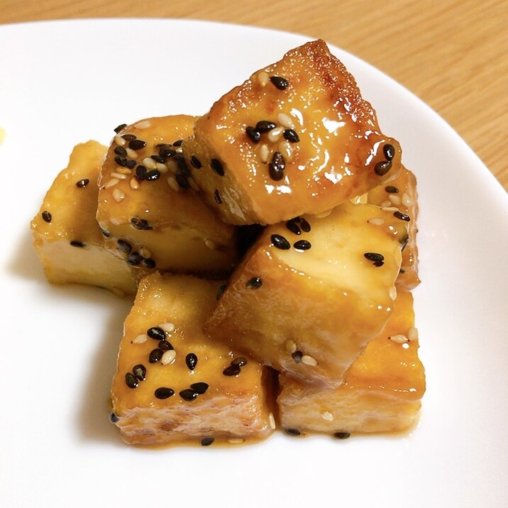 ごまたっぷり!甘辛厚揚げ★*。